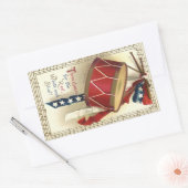  patriotticum, drums met muzieknotities rechthoekige sticker (Envelop)