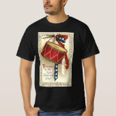  patriotticum, drums met muzieknotities t-shirt (Voorkant)
