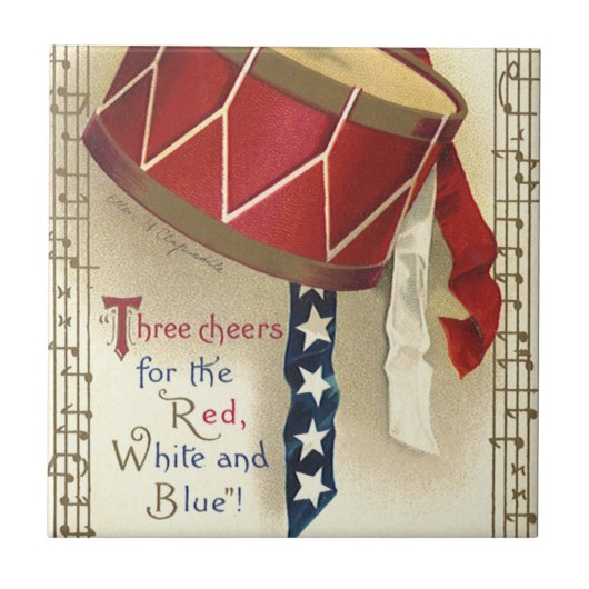  patriotticum, drums met muzieknotities tegeltje (Voorkant)