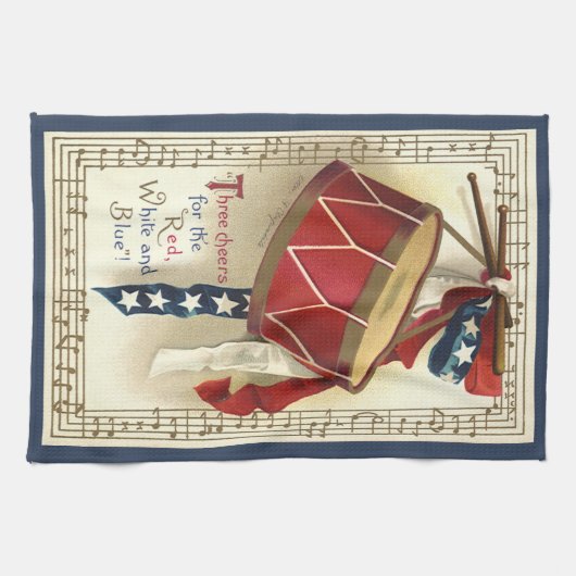  patriotticum, drums met muzieknotities theedoek (Horizontaal)