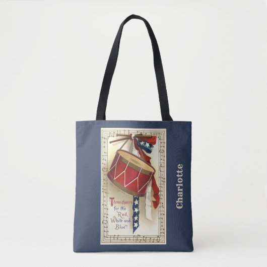  patriotticum, drums met muzieknotities tote bag (Voorkant)