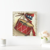  patriotticum, drums met muzieknotities vierkante klok (Huis)