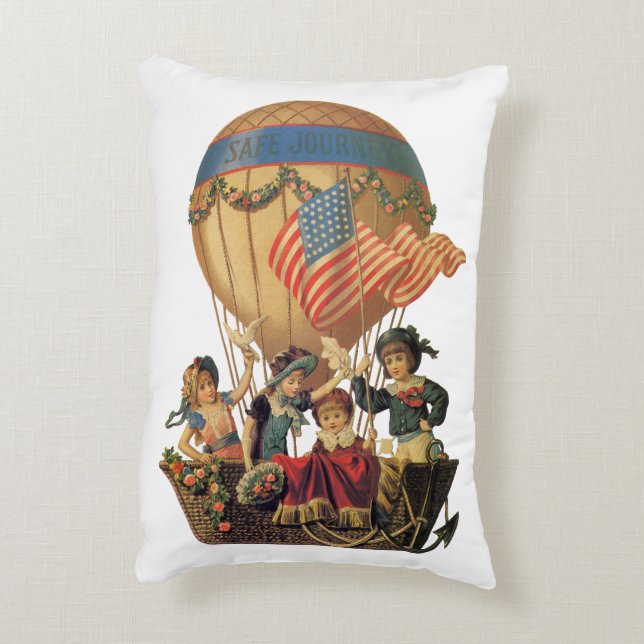  patriotticum, kinderen in een luchtballon accent kussen (Achterkant (Verticaal))