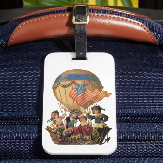 patriotticum, kinderen in een luchtballon bagagelabel (Voorkant Insitu 2)