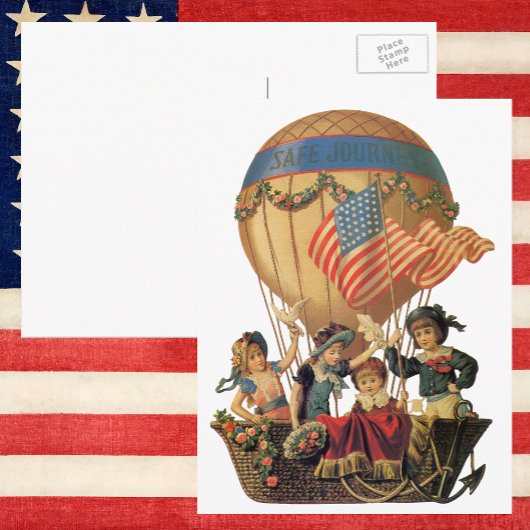  patriotticum, kinderen in een luchtballon briefkaart