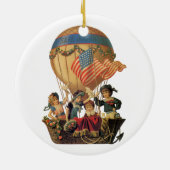 patriotticum, kinderen in een luchtballon keramisch ornament (Achterkant)