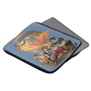  patriotticum, kinderen in een luchtballon laptop sleeve