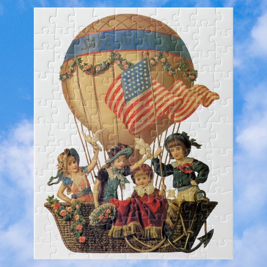  patriotticum, kinderen in een luchtballon legpuzzel