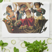  patriotticum, kinderen in een luchtballon theedoek (Gevouwen)