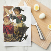  patriotticum, kinderen in een luchtballon theedoek (Quarter Fold)