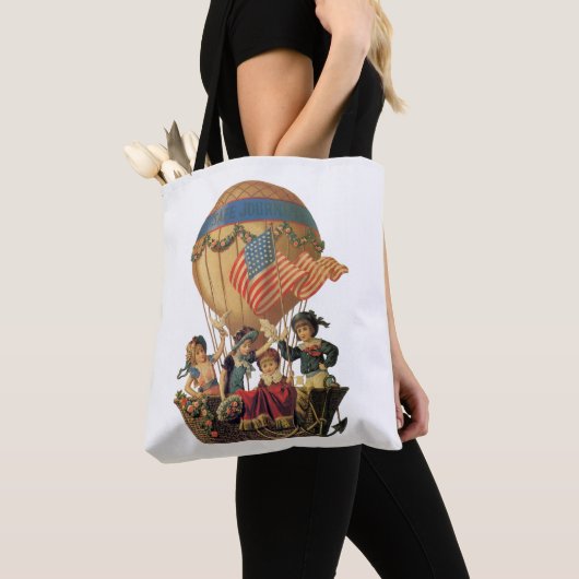  patriotticum, kinderen in een luchtballon tote bag (Dichtbij)