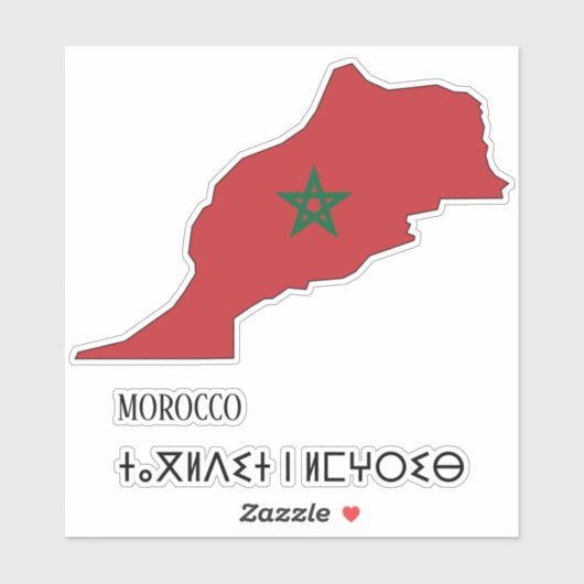 Patriotticum van de Marokkaanse vlag Sticker (Vel)