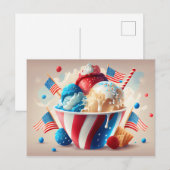 Patriottiek ijsdessert briefkaart (Voorkant / Achterkant)