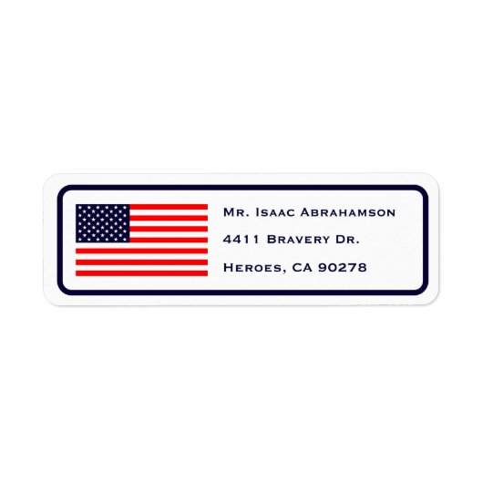 Patriottieke Amerikaanse Vlag Retouradres Label (Voorkant)