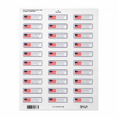 Patriottieke Amerikaanse Vlag Retouradres Label (Full Sheet)