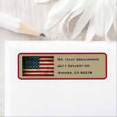 Patriottieke Amerikaanse Vlag Retouradres Label (Insitu)