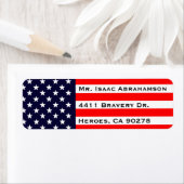 Patriottieke Amerikaanse Vlag Retouradres Label (Insitu)