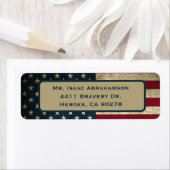 Patriottieke Amerikaanse Vlag Retouradres Label (Insitu)