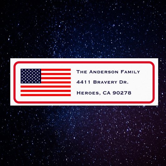 Patriottieke Amerikaanse Vlag Retouradres Label