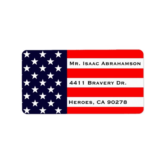 Patriottieke Amerikaanse Vlag Retouradres Label (Voorkant)
