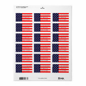 Patriottieke Amerikaanse Vlag Retouradres Label (Full Sheet)