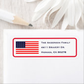 Patriottieke Amerikaanse Vlag Retouradres Label (Insitu)