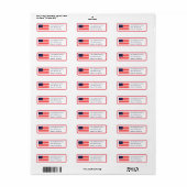 Patriottieke Amerikaanse Vlag Retouradres Label (Full Sheet)