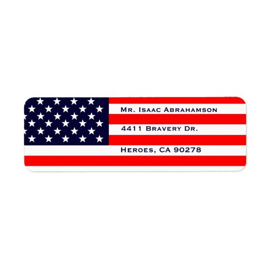 Patriottieke Amerikaanse Vlag Retouradres Label (Voorkant)