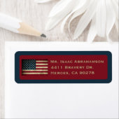 Patriottieke Amerikaanse Vlag Retouradres Sticker (Insitu)