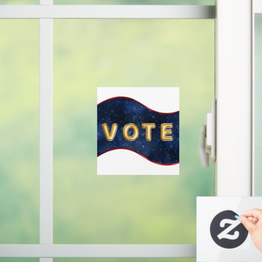 Patriottieke Blauwe Golf Stem Raamsticker (Huis)