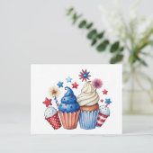 Patriottieke cupcakes briefkaart (Staand voorkant)