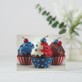 Patriottieke Cupcakes Briefkaart (Staand voorkant)