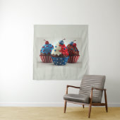 Patriottieke Cupcakes Wandkleed (In situ)
