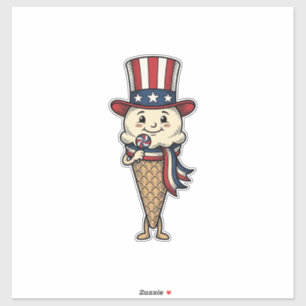 Patriottieke Ijsje Vintage Gravure Design_ Sticker