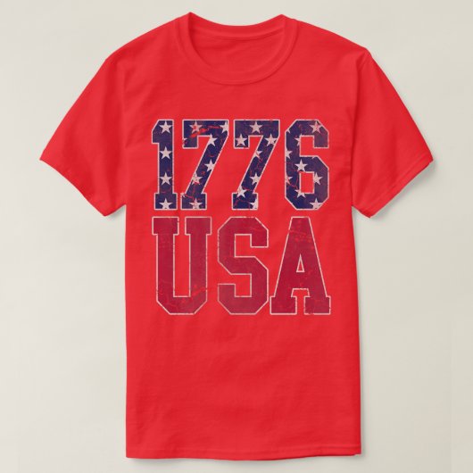 Patriottisch 1776 Verenigde Staten Amerika, 4de ju T-shirt (Design voorkant)