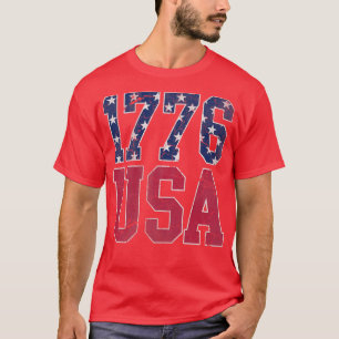 Patriottisch 1776 Verenigde Staten Amerika, 4de ju T-shirt