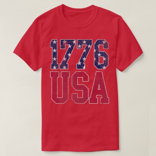 Patriottisch 1776 Verenigde Staten Amerika, 4de ju T-shirt (Design voorkant)