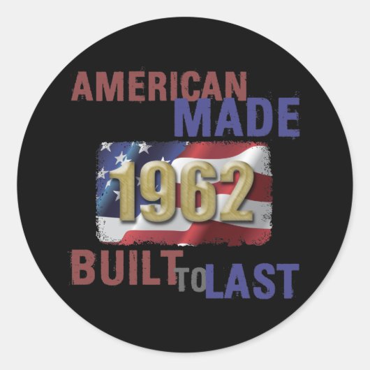 Patriottisch 1962 60e verjaardag ronde sticker (Voorkant)