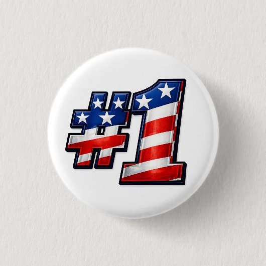 Patriottisch #1 Vlagontwerp Ronde Button 3,2 Cm (Voorkant)