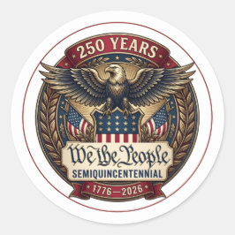 Patriottisch 250‑jaar Amerikaans Erfgoed Embleem Ronde Sticker