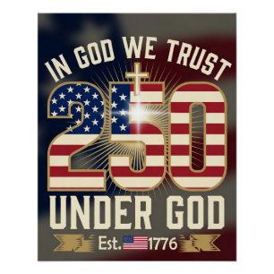 Patriottisch 250-jarig jubileumontwerp perfect poster