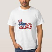Patriottisch 250 Oom Sam Hoed T Shirt