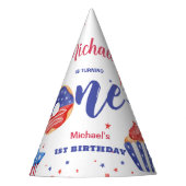 Patriottisch 4 juli 1 Verjaardag Feesthoedjes (Voorkant)