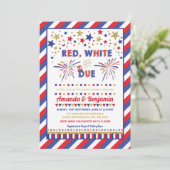 Patriottisch 4 juli Baby shower rood wit en gepast Kaart (Staand voorkant)