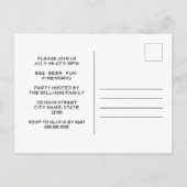 Patriottisch 4 juli BBQ feest Uitnodiging Briefkaart (Achterkant)