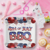 Patriottisch 4 juli BBQ Papieren Bordje (Feest)