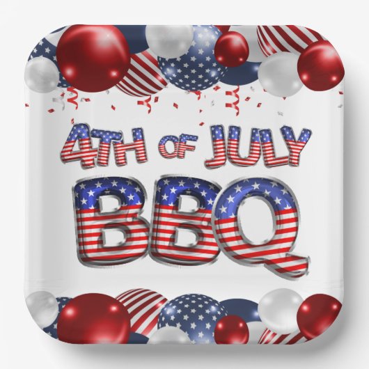 Patriottisch 4 juli BBQ Papieren Bordje (Voorkant)