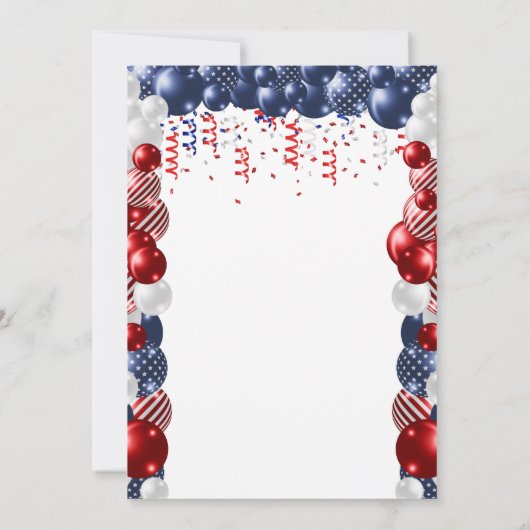 Patriottisch 4 juli BBQ Uitnodiging (Achterkant)
