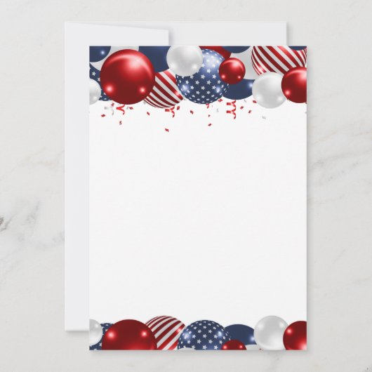 Patriottisch 4 juli BBQ Uitnodiging (Achterkant)