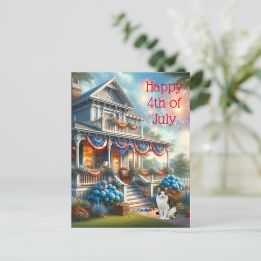  Patriottisch 4 juli Briefkaart (Staand voorkant)